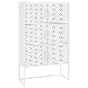 vidaXL Hoge kast 80x35x135 cm staal wit