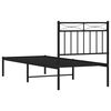 vidaXL Bedframe met hoofdbord metaal zwart 75x190 cm