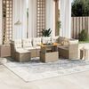 vidaXL 9-delige Loungeset met kussens poly rattan beige