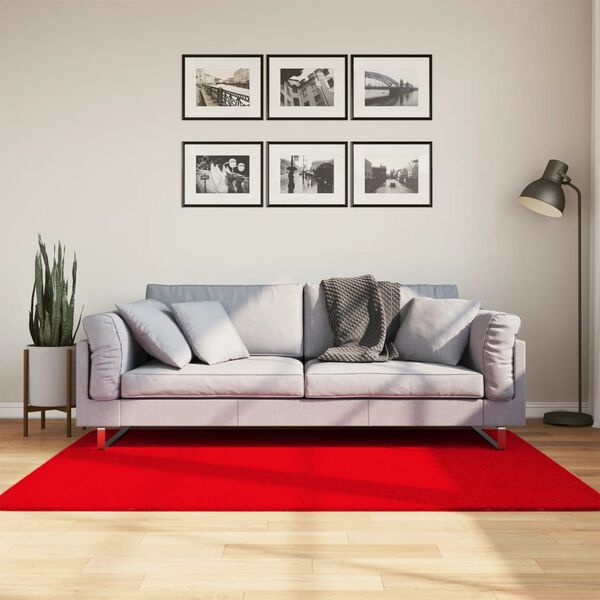 vidaXL Vloerkleed HUARTE laagpolig zacht wasbaar 120x170 cm rood