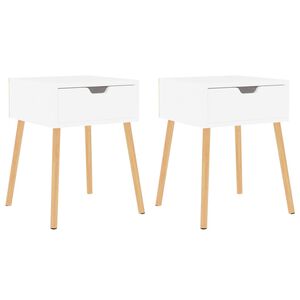 vidaXL Nachtkastjes 2 st 40x40x56 cm bewerkt hout hoogglans wit