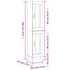 vidaXL Hoge kast 34,5x34x180 cm bewerkt hout grijs sonoma eikenkleurig