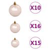 vidaXL Kunstkerstboom met verlichting en kerstballen 240 cm PVC zwart