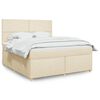 vidaXL Boxspring met matras stof cr&egrave;mekleurig 180x200 cm