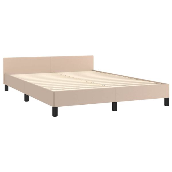 vidaXL Bedframe met hoofdeinde zonder matras Cappuccino 140x200 cm