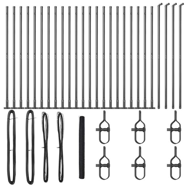 vidaXL Afrasteringspaal Grijs 50 x 1,6 m (50 mm gaas) Staal en PVC