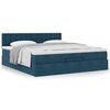 vidaXL Ottoman bed met matras 200x200 cm fluweel donkerblauw