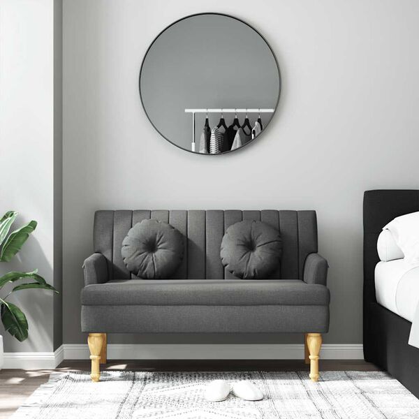 vidaXL Bankje met kussens 113x64,5x75,5 cm stof donkergrijs