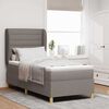 vidaXL Boxspringbed met Matras Donkergrijs 90x190 cm Taupe 90 x 190 cm