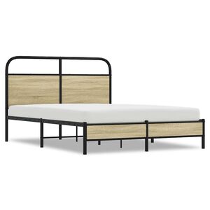 vidaXL Bedframe zonder matras bewerkt hout sonoma eikenkleur 140x200cm