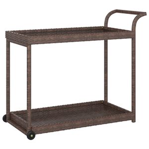vidaXL Serveerwagen 100x45x83 cm poly rattan bruin