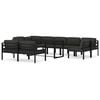vidaXL 10-delige Loungeset met kussens aluminium antracietkleurig