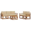 vidaXL Buiten bankenset met kussen 6 pcs Natuurlijk en Beige
