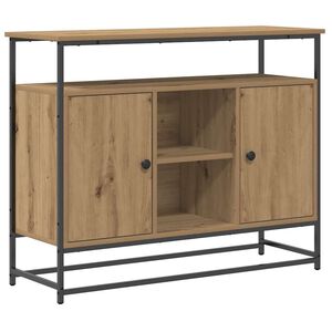 vidaXL Dressoir Artisan Eiken 100 x 35 x 80 cm Bewerkt hout
