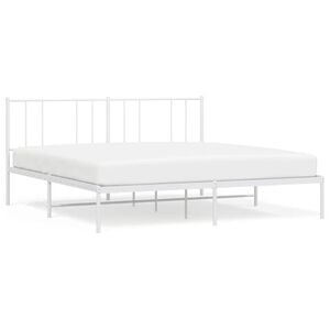 vidaXL Bedframe met hoofdbord metaal wit 183x213 cm