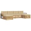 vidaXL Buiten bankenset 6 st Wit en Beige Massief Acaciahout