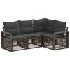 vidaXL Tuinbankenset 4 st Grijs poly rattan