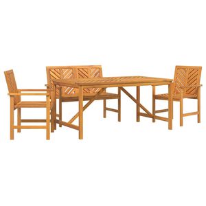 vidaXL Tuin eettafelset 4 st Bruin Massief Acaciahout
