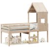 vidaXL Hoogslaper met bedhuis massief grenenhout 80x200 cm