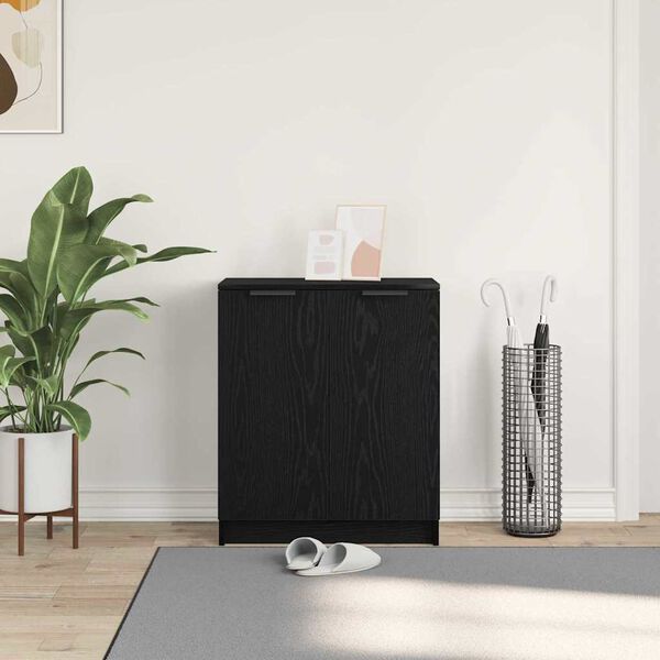 vidaXL Schoenenkast met plank Zwart Eiken 59 x 35 x 70 cm Bewerkt hout