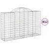 vidaXL Schanskorven 12 st gewelfd 200x50x120/140 cm ijzer