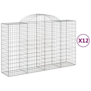 vidaXL Schanskorven 12 st gewelfd 200x50x120/140 cm ijzer