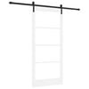 vidaXL Schuifdeur ORKDAL Wit 93 x 202 cm Massief grenenhout en glas
