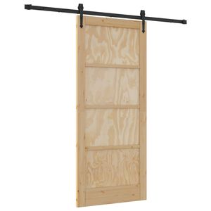 vidaXL Schuifdeur ORKDAL Naturel en Zwart 86 x 198,5 cm