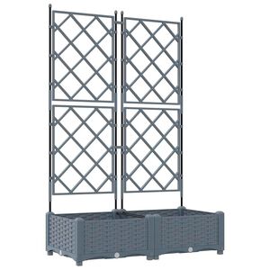 vidaXL Tuin Bloempot 2 st Lichtgrijs 80 x 40 x 125,5 cm PP