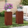 vidaXL Plantenstandaard 2 pcs Roestig 24 x 24 x 55 cm Cortenstaal