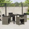 vidaXL Tuin eettafelset 5 pcs Grijs poly rattan