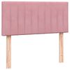 vidaXL Boxspring met matras fluweel roze 80x220 cm