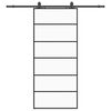 vidaXL Schuifdeur met beslagset 90x205 cm ESG glas zwart