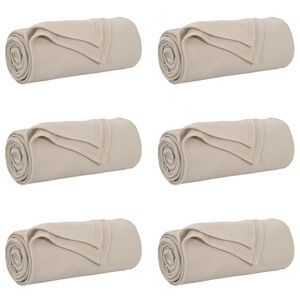 vidaXL Kleden 6 st Beige 240 x 220 cm 4.28 kg Fleece