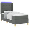 vidaXL Boxspringbed met matras met hoofdeinde Grijs 140 x 200 cm Stof