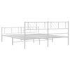 vidaXL Bedframe met hoofd- en voeteneinde metaal wit 193x203 cm