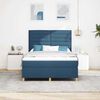 vidaXL LED Box Spring Bed met matras Blauw 160 x 200 cm Stof