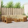 vidaXL Sofa-Sets 10 pcs Natuurlijk en Beige Massief Acaciahout