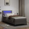 vidaXL Boxspringbed met matras Grijs 100 x 200 cm Kunstleer