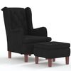vidaXL Fauteuil met voetenbank fluweel zwart