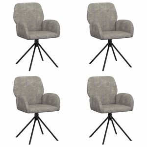 vidaXL Draai Eetstoelen 4 st Nep Suede Leer Lichtgrijs 54 x 55 x 86 cm