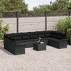 vidaXL Tuin Sofa Set met kussen 11 pcs Zwart Poly riet