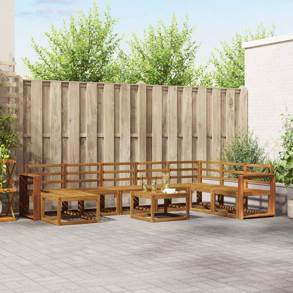 vidaXL Buiten bankenset 9 pcs Naturel Massief Acaciahout
