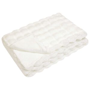 vidaXL Antislip deken van imitatie konijnenbont Olite Wit 130 x 150 cm
