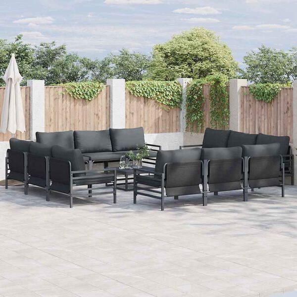 vidaXL Tuin Sofa Set Antraciet Staal
