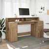 vidaXL Bureau met LED-verlichting 160x55x91 cm hout artisanaal eiken