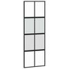 vidaXL Schuifdeur met beslagset 76x205 cm gehard glas zwart