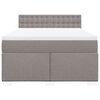 vidaXL Boxspring met matras stof taupe 140x200 cm