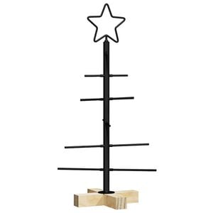 vidaXL Metalen kerstboom met standaard Zwart 60 cm Poedergecoat staal