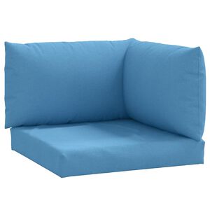 vidaXL Palletkussens 3 st stof gem&ecirc;leerd blauw